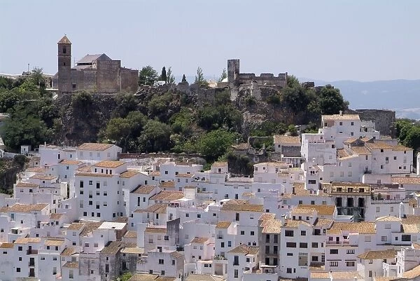White village of Caucin, Sierra Bermeja, Andalusia, Spain, Europe
