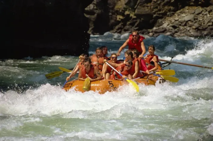 Framed Print : White water rafting, Adams River, British Columbia, Canada, North America