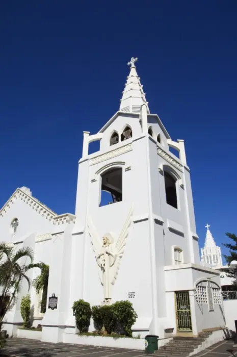 Framed Print : Whitewashed Catholic church Framed Print : Whitewashed Catholic church