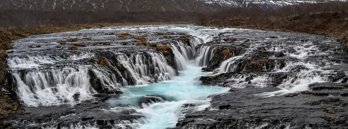 Framed Print : Wide Panoramic view of the Blue Waters of Bruarfoss Waterfall, Bruarfoss, Iceland Framed Print : Wide Panoramic view of the Blue Waters of Bruarfoss Waterfall, Bruarfoss, Iceland
