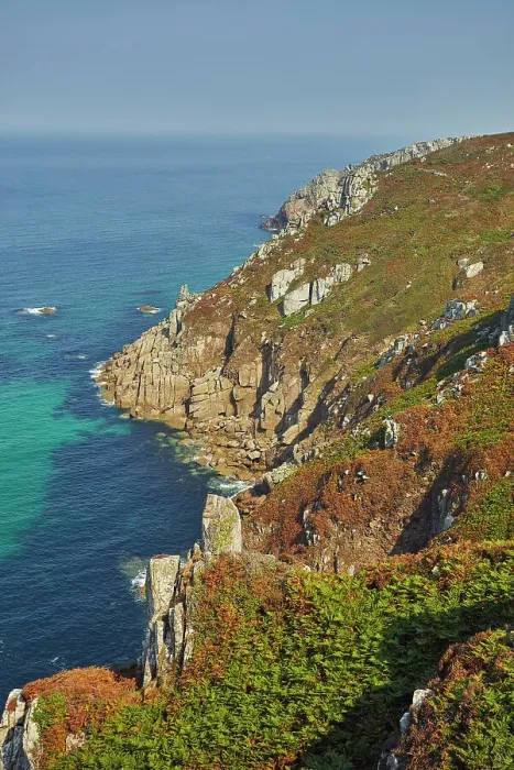 Framed Print : The wild and rugged granite cliffs of Cornwall's Atlantic coast in summer, near Pendeen, in the far west of Cornwall, England, United Kingdom, Europe Framed Print : The wild and rugged granite cliffs of Cornwall's Atlantic coast in summer, near Pendeen, in the far west of Cornwall, England, United Kingdom, Europe