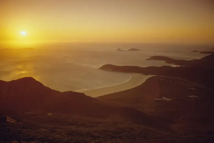 Framed Print : Wilsons Promontory, sunset from Mount Oberon, Victoria, Australia Framed Print : Wilsons Promontory, sunset from Mount Oberon, Victoria, Australia