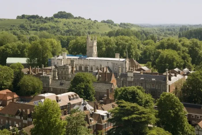 Framed Print : Winchester College from cathedral tower, Hampshire, England, United Kingdom, Europe Framed Print : Winchester College from cathedral tower, Hampshire, England, United Kingdom, Europe