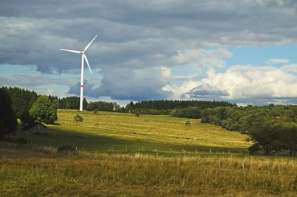 Wind turbine, Westerwald, Rhineland-Palatinate, Germany, Europe