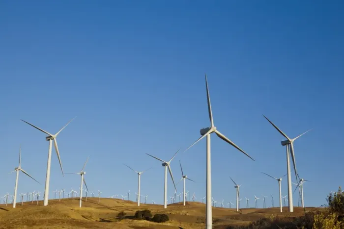 Framed Print : Wind turbines just outside Mojave, California, United States of America, North America