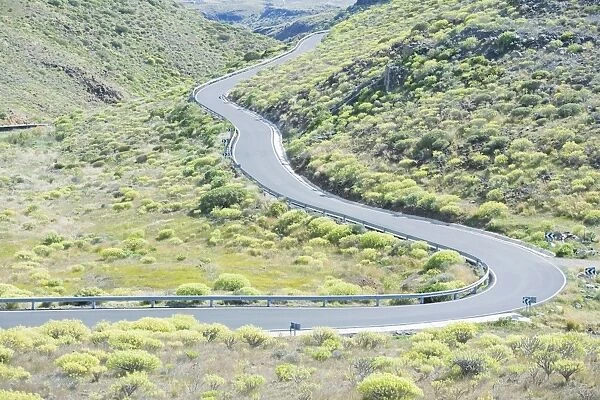 Winding road, Gran Canaria, Canary Islands, Spain, Atlantic, Europe