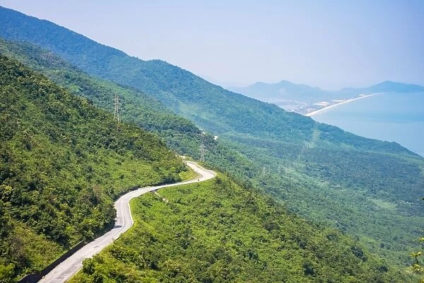 Winding road through Hai Van Pass, Phu Loc District, Thua Thien-Hue Province, Vietnam