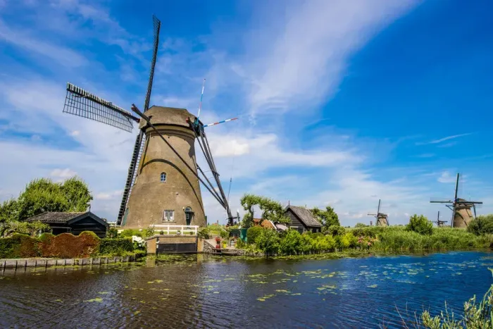 Framed Print : Windmill, Kinderdijk, UNESCO World Heritage Site, South Holland, Netherlands, Europe