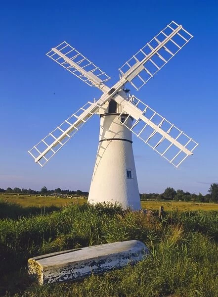 Windmill on Thurne Broad, Norfolk, England