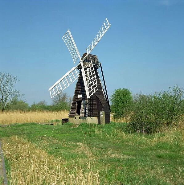 Windmill, Wicken Fen, Cambridgeshire, England, United Kingdom, Europe