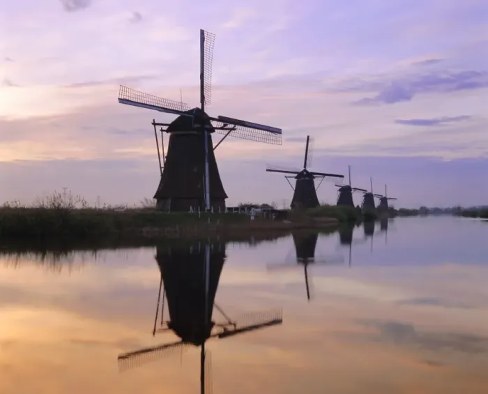 Framed Print : Windmills along the canal Framed Print : Windmills along the canal