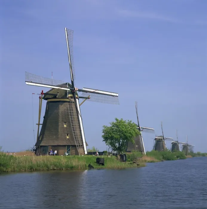Framed Print : Windmills on the canal at Kinderdijk near Rotterdam Framed Print : Windmills on the canal at Kinderdijk near Rotterdam