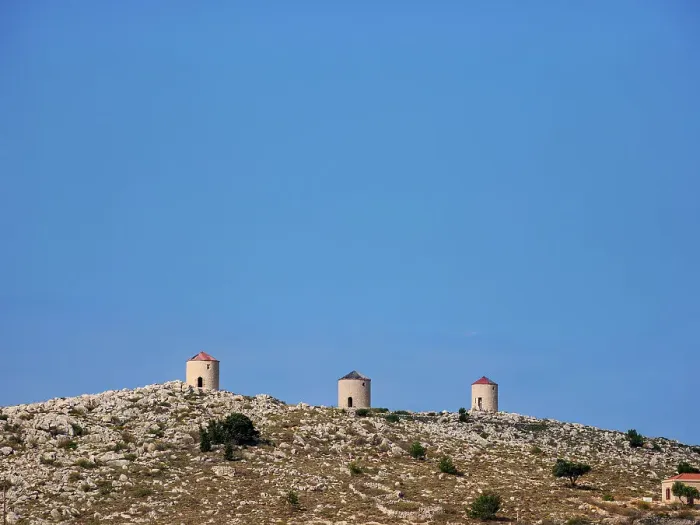 Framed Print : Windmills at Chalki Village, Emporio, Halki Island, Dodecanese, Greek Islands, Greece, Europe Framed Print : Windmills at Chalki Village, Emporio, Halki Island, Dodecanese, Greek Islands, Greece, Europe