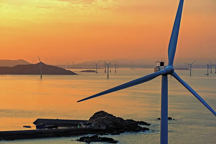 Framed Print : Windmills in a golden sunset, Pingtan Island, Fuzhou City, Fujian Province, China Framed Print : Windmills in a golden sunset, Pingtan Island, Fuzhou City, Fujian Province, China