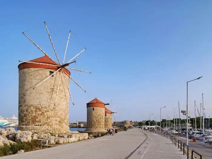 Framed Print : Windmills at Mandraki Harbour, Rhodes City, Rhodes Island, Dodecanese, Greek Islands, Greece, Europe Framed Print : Windmills at Mandraki Harbour, Rhodes City, Rhodes Island, Dodecanese, Greek Islands, Greece, Europe