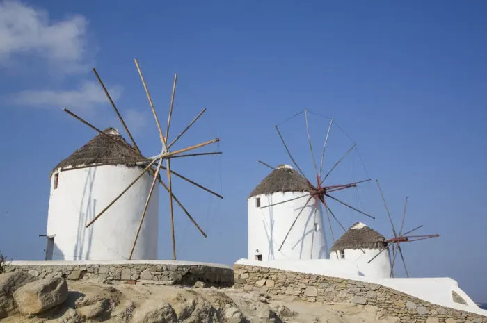 Framed Print : Windmills, Mykonos Town, Mykonos Island, Cyclades Group, Greek Islands, Greece, Europe