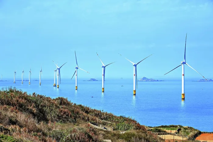 Framed Print : Windmills in the sea. Pingtan Island, Fuzhou City, Fujian Province, China Framed Print : Windmills in the sea. Pingtan Island, Fuzhou City, Fujian Province, China