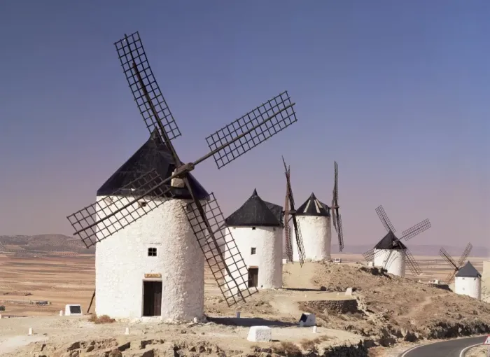 Framed Print : Windmills above the village Framed Print : Windmills above the village