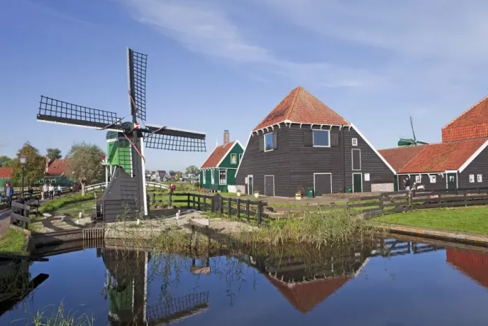 Framed Print : Windmills at Zaanse Schans, Zaandam, Noord Holland, Holland, Europe