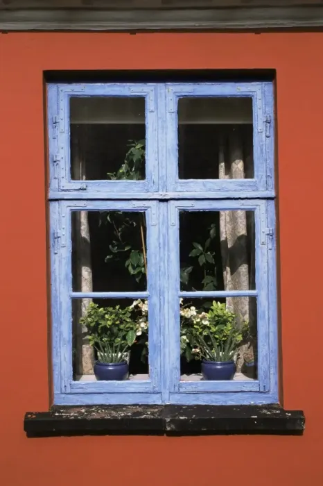 Framed Print : Window, Aeroskobing, Aero, Denmark, Scandinavia, Europe