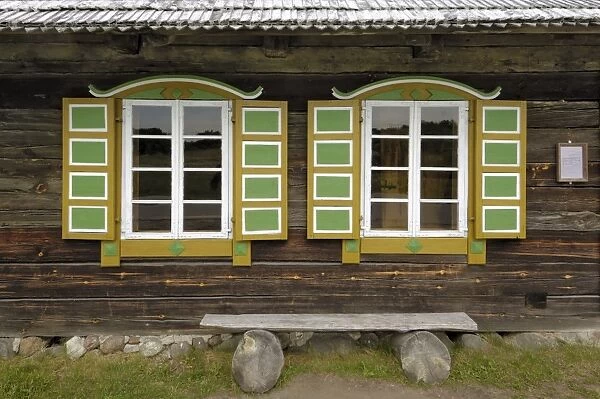 Window detail of a traditional Lithuanian farmstead