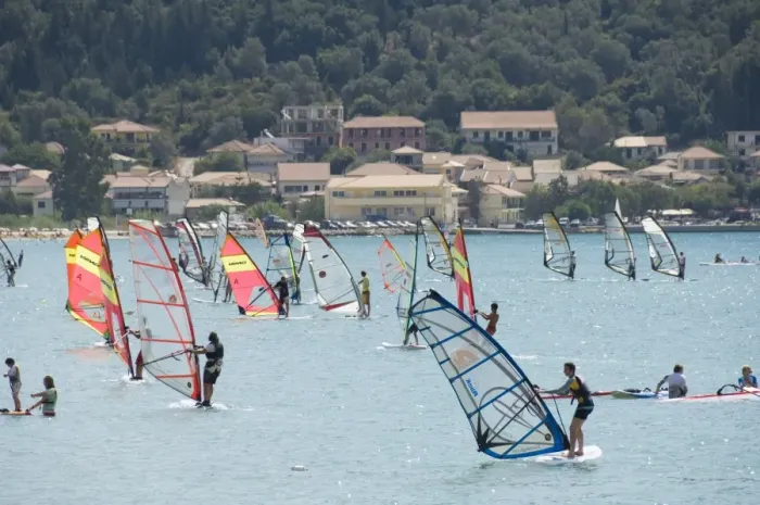 Framed Print : Windsurfing at Vasiliki beach Framed Print : Windsurfing at Vasiliki beach