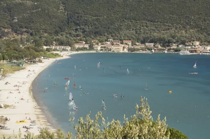 Framed Print : Windsurfing at Vasiliki beach Framed Print : Windsurfing at Vasiliki beach