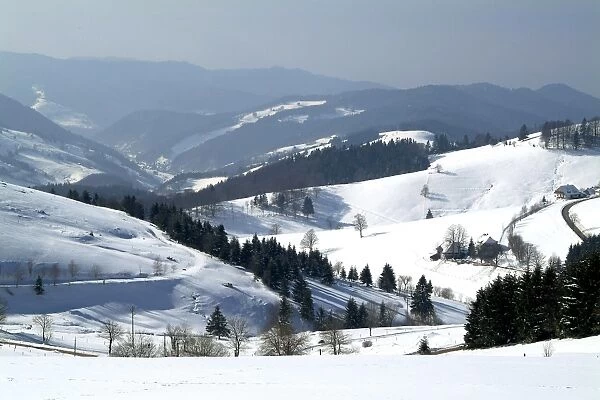 Winter landscape at Schauinsland, Black Forest, Baden-Wurttemberg, Germany, Europe