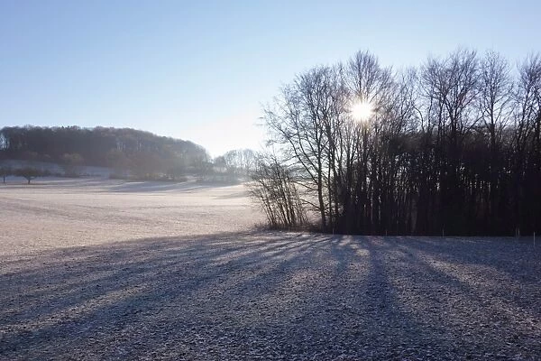 Winter landscape, Swabian Alb, Baden-Wurttemberg, Germany, Europe