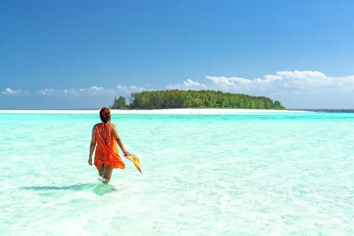 Framed Print : Woman admiring an exotic island standing in the crystal blue sea, Zanzibar, Tanzania, East Africa, Africa Framed Print : Woman admiring an exotic island standing in the crystal blue sea, Zanzibar, Tanzania, East Africa, Africa