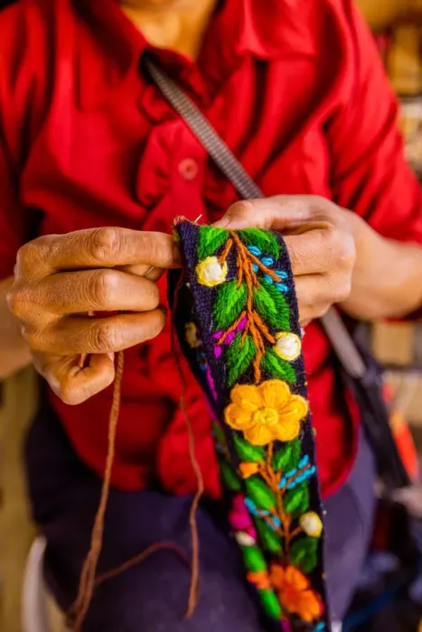 Framed Print : Woman embroidering traditional Alpaca wool hat band, Ayacucho, Peru, South America Framed Print : Woman embroidering traditional Alpaca wool hat band, Ayacucho, Peru, South America