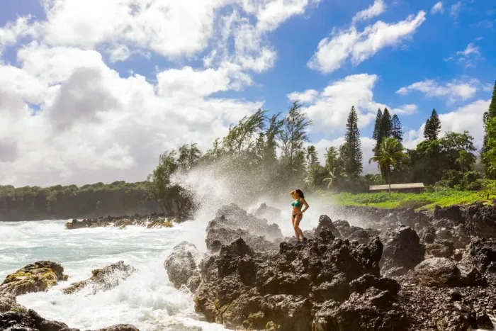 Framed Print : Woman enjoying the oceanside on Maui, Hawaii, United States of America, North America Framed Print : Woman enjoying the oceanside on Maui, Hawaii, United States of America, North America