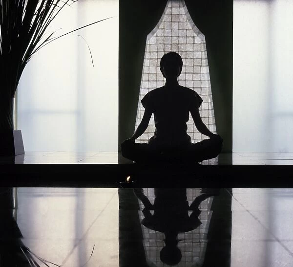 Woman meditating, Bangkok, Thailand, Southeast Asia, Asia