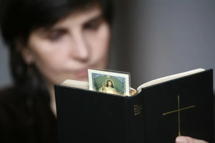 Framed Print : Woman reading the Bible Framed Print : Woman reading the Bible