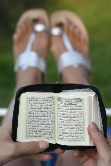 Framed Print : Woman reading Koran Framed Print : Woman reading Koran