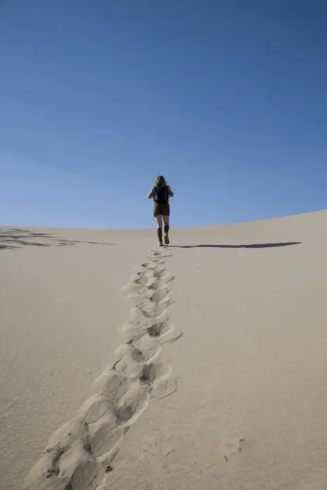 Framed Print : Woman trekking