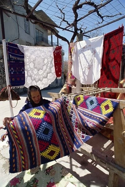 Woman weaver in village near Lasithi Plateau