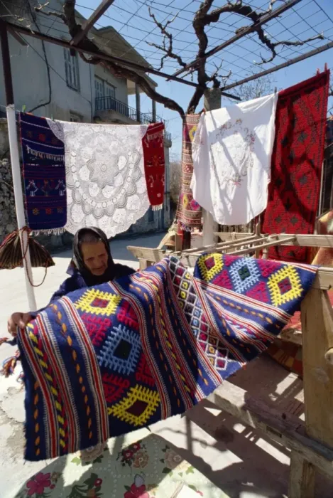 Framed Print : Woman weaver in village near Lasithi Plateau Framed Print : Woman weaver in village near Lasithi Plateau