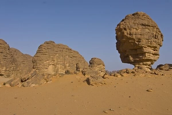 Wonderful rock formations in the Sahara Desert, Tikoubaouine, Southern Algeria