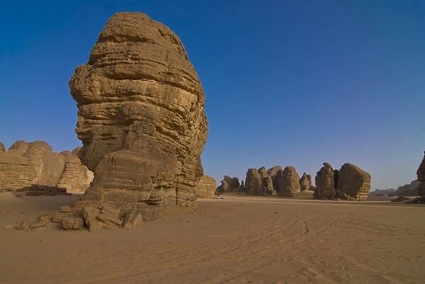 Wonderful rock formations in the Sahara Desert, Tikoubaouine, Southern Algeria