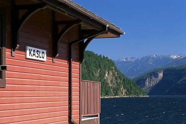 Wooden cabin on the shore of Kootenay Lake, Kaslo, British Columbia, Canada