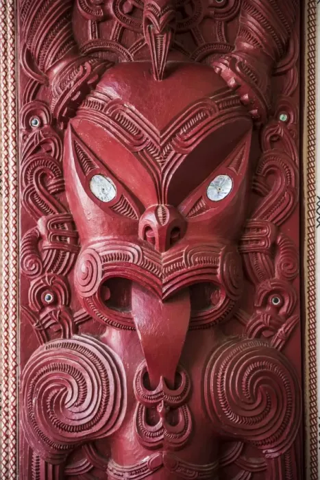 Framed Print : Wooden carving at a Maori Meeting House, Waitangi Treaty Grounds, Bay of Islands Framed Print : Wooden carving at a Maori Meeting House, Waitangi Treaty Grounds, Bay of Islands