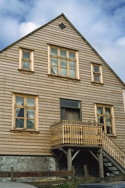 Wooden house in the centre of the city of Reykjavik