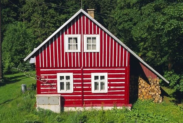 Wooden house in Harrachov, East Bohemia, Czech Republic, Europe
