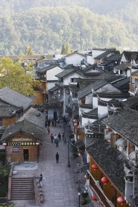 Framed Print : Wooden houses in the old town of Fenghuang, Hunan Province, China, Asia