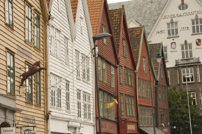 Framed Print : Wooden merchants premises, Bryggen old harbour side, UNESCO World Heritage Site Framed Print : Wooden merchants premises, Bryggen old harbour side, UNESCO World Heritage Site