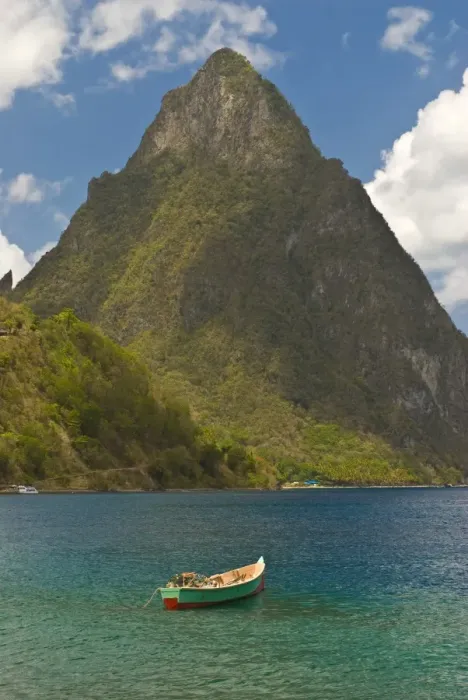 Framed Print : A wooden rowboat is lying in the Atlantic Ocean, St. Lucia, Windward Islands Framed Print : A wooden rowboat is lying in the Atlantic Ocean, St. Lucia, Windward Islands