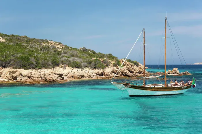 Framed Print : Wooden sailing boat anchored in clear turquoise water off Cala Granara, Spargi Island, La Maddalena Archipelago National Park, Sassari, Sardinia, Italy, Mediterranean, Europe Framed Print : Wooden sailing boat anchored in clear turquoise water off Cala Granara, Spargi Island, La Maddalena Archipelago National Park, Sassari, Sardinia, Italy, Mediterranean, Europe