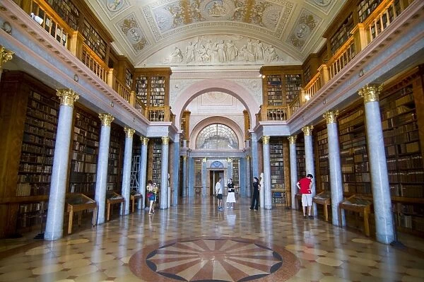 World famous library in the Millenary Benedictine Abbey of Pannonhalma