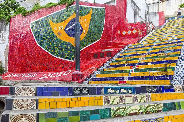 The world-famous Selaron Steps, Lapa, Rio de Janeiro, Brazil, South America